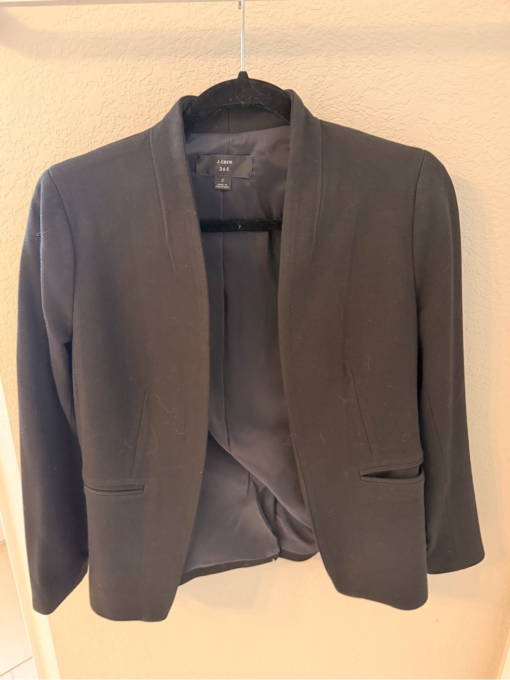 J. Crew Black Open-Front Blazer